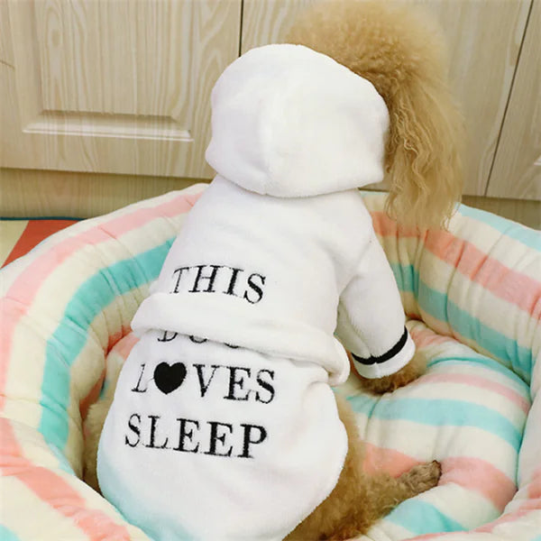 Cozy White Dog Robe