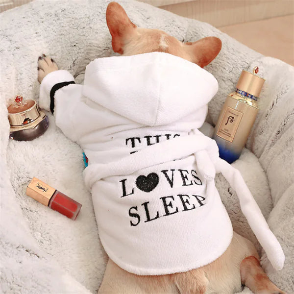 Cozy White Dog Robe