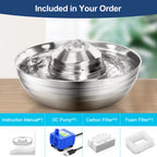 Stainless Steel Cat Fountain Filter Water Drinking Fountain Pet Cat Dog Ultra-Quiet Automatic Fountains and Filter Cats Drinker