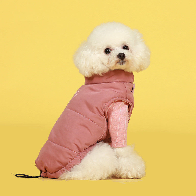 Contrasting Color Cotton Dog Vest Jacket