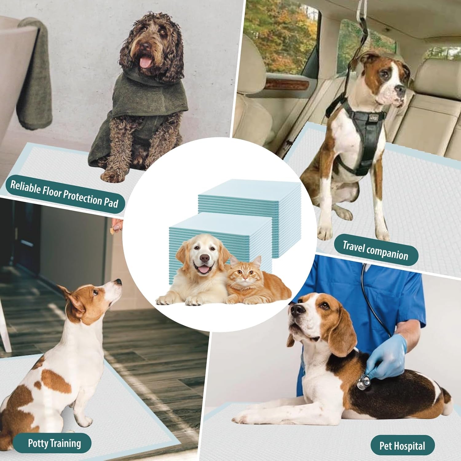 GWT Puppy Pads for Dog, Leak-Proof Changing Pad, 22"X22" [50 Pads] Pee Pads for Dogs, Ultra Absorbent 5-Layer Dog Pads for Potty Cat Training, Dog Pee Pads, Puppy Pads for All Pets