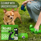1080 Count Dog Poop Bags USDA 41% Plant Based 60 Rolls of Strong & Thick Dog Waste Poo Bags 9X13 Green Unscented Poop Holder
