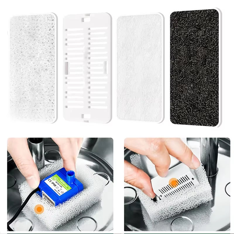 Stainless Steel Cat Fountain Filter Water Drinking Fountain Pet Cat Dog Ultra-Quiet Automatic Fountains and Filter Cats Drinker