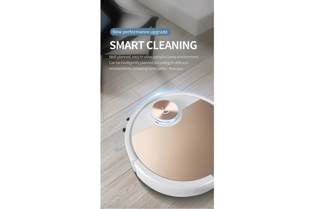 Silver Robot Vacuum with Smart Mapping and Remote Control