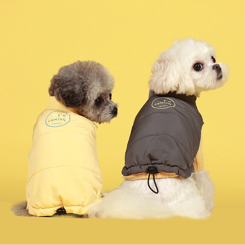 Contrasting Color Cotton Dog Vest Jacket
