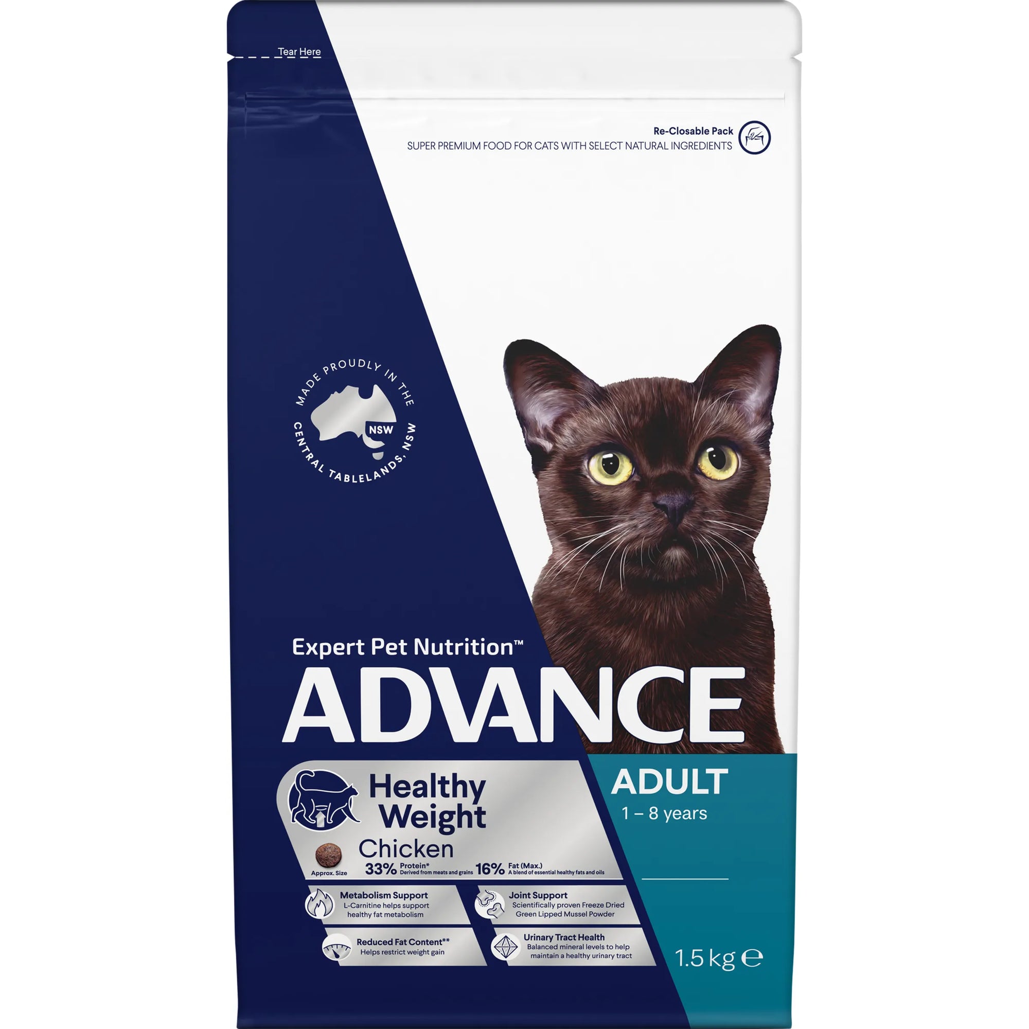 Advance Adult Cat Healthy Weight Chicken 1.5kg