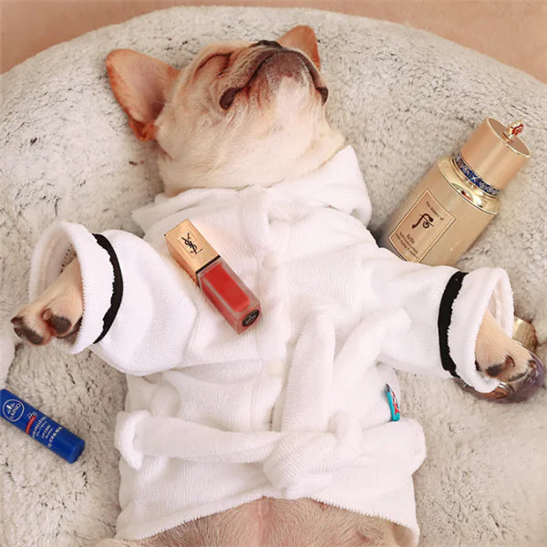 Cozy White Dog Robe