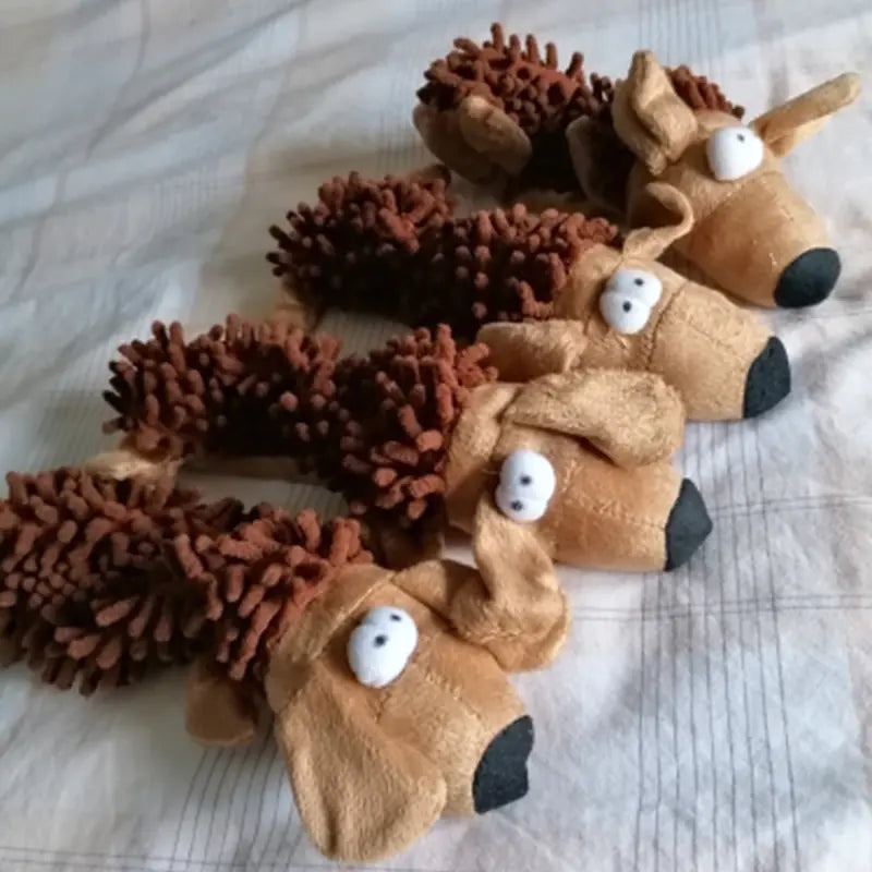 Plush Dog Toys - Frog and Hippo Tooth Grinding Chew