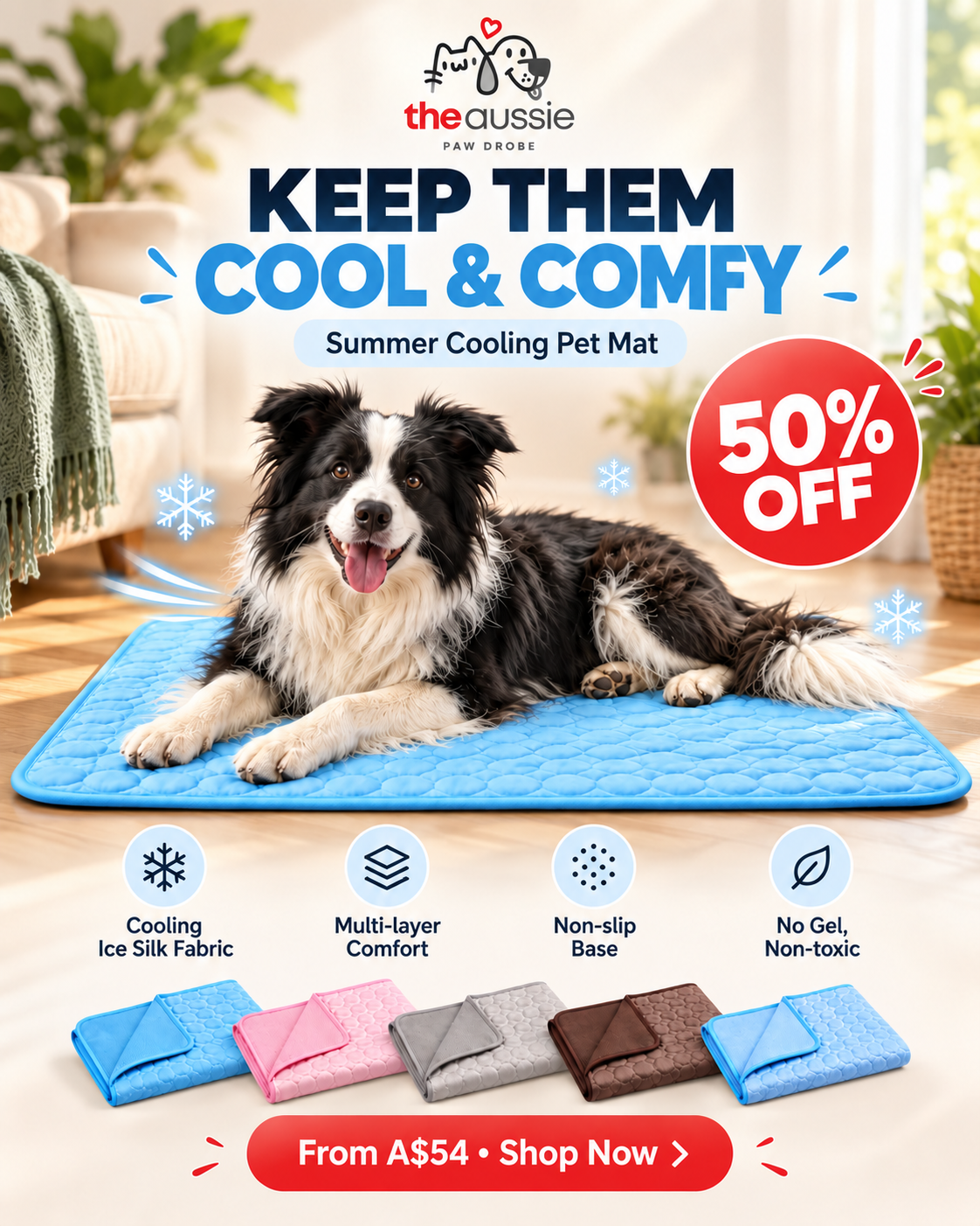 Cooling Pet Mat – Ice Silk Summer Bed