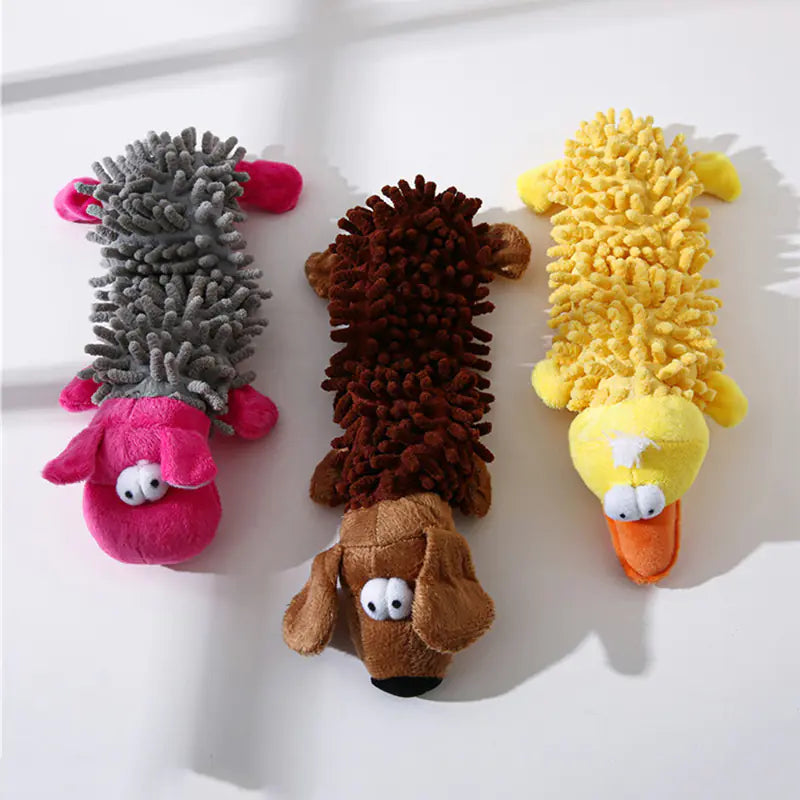 Plush Dog Toys - Frog and Hippo Tooth Grinding Chew