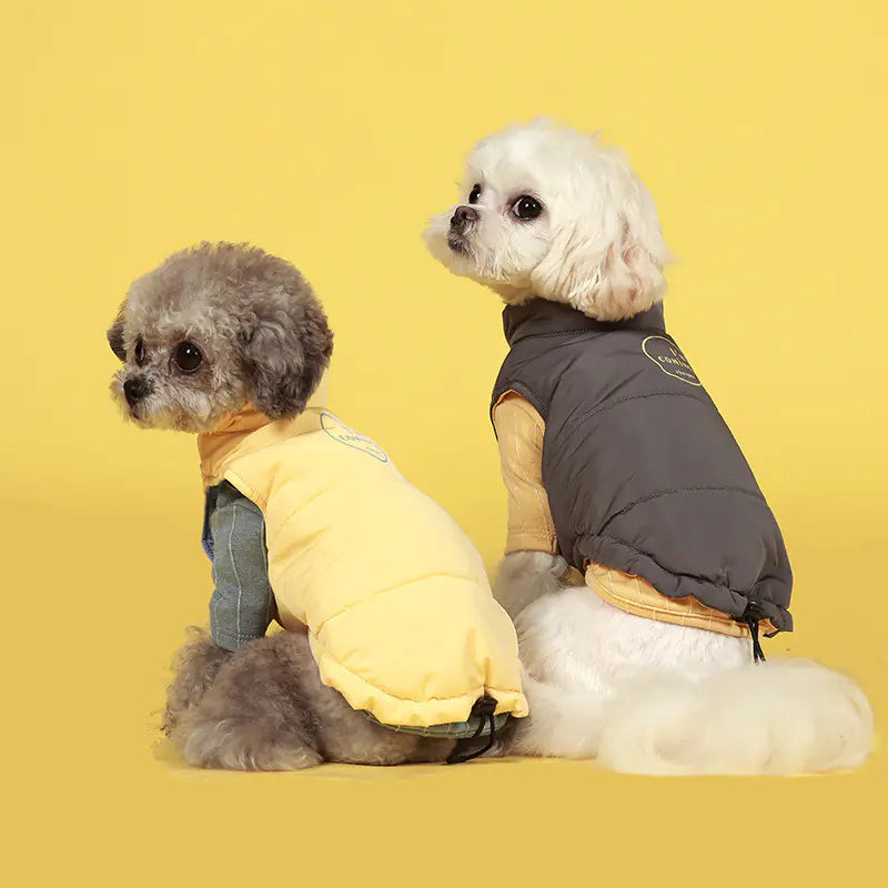 Contrasting Color Cotton Dog Vest Jacket