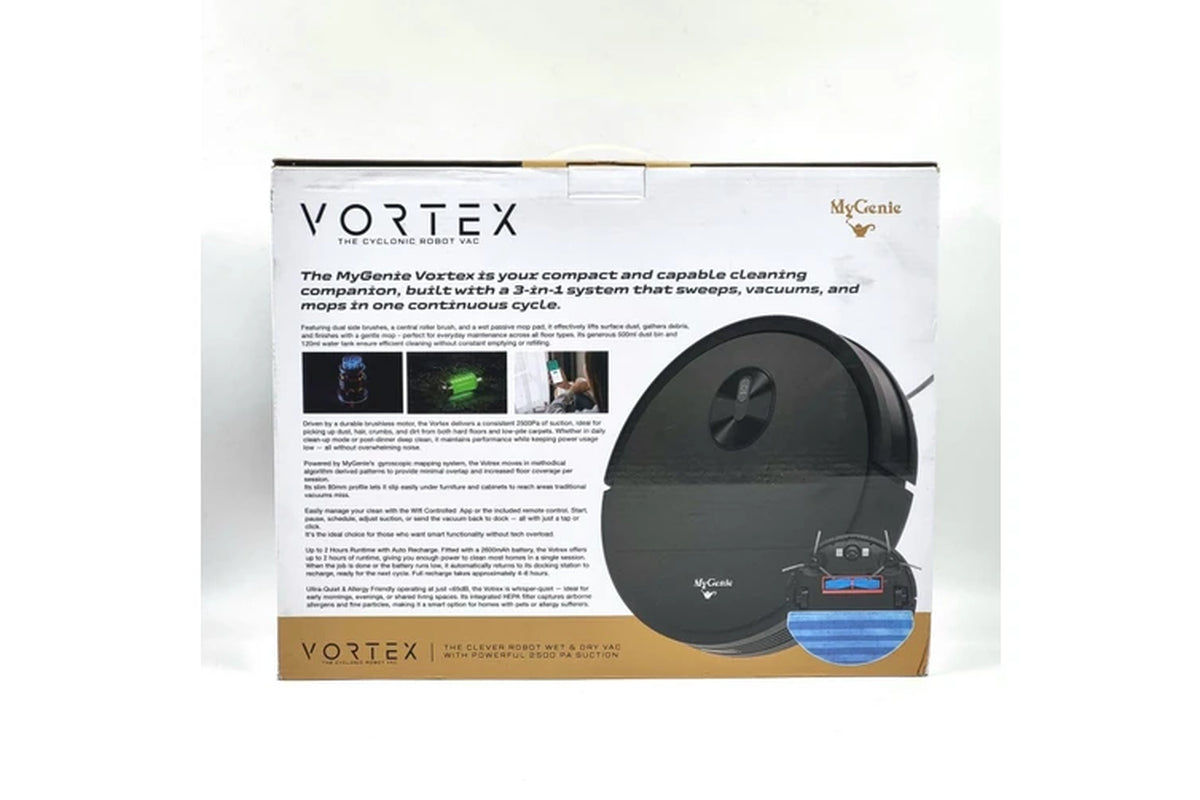 Vortex Robovac Wet Dry Robot Vacuum Cleaner Black 3 in 1 Smart